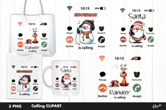Santa Calling, Christmas Clipart PNG Product Image 1