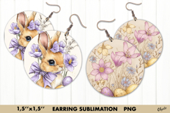 Earring Easter Sublimation, Watercolor Lilac Easter PNG Product Image 1