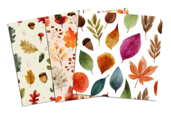 Watercolor Fall Elements Seamless Pattern and Digital Paper Product Image 4