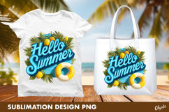 Hello Summer, Beach Tshirt Design Sublimation Product Image 1