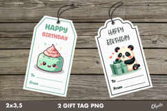 Birthday Gift Tag PNG, Kawaii labels, Gift Tag PNG Product Image 1