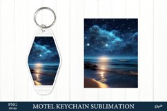 Night Sea Motel Keychain Sublimation. Motel Keychain PNG Product Image 1