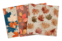 Fall Leaves Grunge Seamless Pattern and Digital Paper Product Image 4