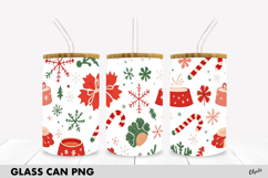 Christmas Dog 16 OZ Glass Can Wrap PNG Product Image 1