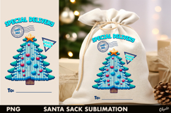 Santa Sack Sublimation, Knitting Chrismas Tree PNG Product Image 1