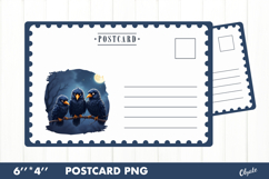 Halloween Card PNG. Crow Postcard PNG Product Image 1
