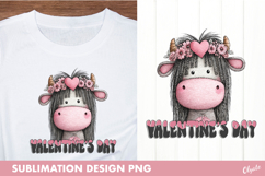Whimsical Hippie Cow Sublimation, Valentine Sublimation Product Image 1