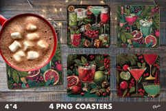 New Year Coaster PNG. Christmas Eve Coaster PNG Product Image 1