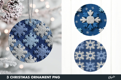 Crochet Blue Ornament Sublimation PNG Product Image 1