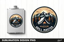 Grill Master Round Sublimation, Flask BBQ Grill PNG Product Image 1