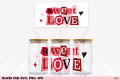 Valentine’s Day 16 OZ Glass Can Wrap SVG, PNG, EPS Product Image 1
