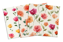 Watercolor Minimal Rose Seamless Pattern and Digital paper Product Image 4