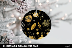 Christmas Black Ornament PNG Product Image 1