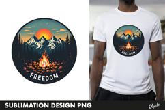 Mountains Forest Round Sublimation PNG Product Image 1