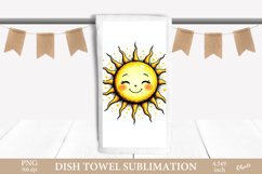 Celestial  Dish Towel Sublimation. Cute Magic Sun PNG Product Image 1