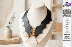 Gothic Leather Necklace Laser Cut | Leather Jewelry | Choker Product Image 1
