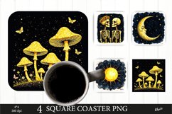 Black Magical Coaster PNG. Black and Gold Coaster PNG Product Image 1