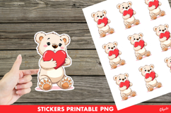 Valentine’s Sticker PNG, Cute Teddy Bear PNG Product Image 1