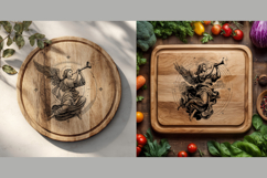 Christmas Angel SVG | Angel Blowing Trumpet Laser Engraving Product Image 4