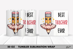 Back to School Tumbler Sublimation. Pencil Tumbler PNG Product Image 1
