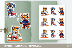 Sport Animal Stickers PNG, Winter Sport Stickers PNG Product Image 1