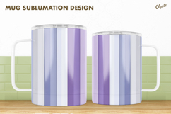 Pastel Colors Mug Sublimation Design, Striped Mug PNG Product Image 1