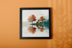 Watercolor Fall Landscape Digital Paper Digital Background Product Image 4