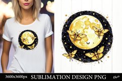 Gold Moth Sublimation PNG. T shirt Design Product Image 1
