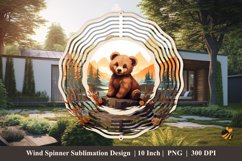 Baby Bear Watercolor Wind Spinner Sublimation Designs 4 Product Image 1