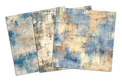 Beige and Blue Grunge Seamless Pattern and Digital paper Product Image 4
