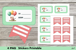 Birthday Stickers PNG, Kawaii Birthday Sticker Printable Product Image 1