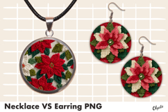 Necklace VS Earring Christmas Sublimation PNG Product Image 1
