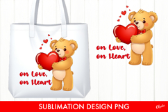 Valentine’s Day Quote Sublimation Design, Cute Bear PNG Product Image 1