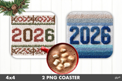 2026 Coaster PNG, Latch Hook Yarn Coaster PNG Product Image 1