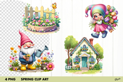 Spring Garden Clipart PNG, Cozy Spring Sublimation Product Image 1