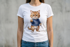Watercolor Angry Cat Finger Clipart Product Image 4