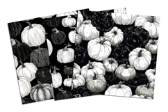 Black and White Pumpkin Seamless Pattern and Digital paper Product Image 4