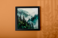 Watercolor Forest Landscape Digital Paper Background Product Image 4