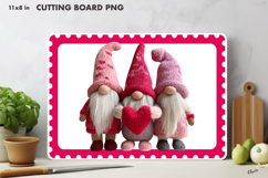 Pink Valentine Gnomes Cutting Board Sublimation Product Image 1