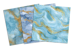 Sky Blue and Gold Glitter Marble Seamless Pattern Product Image 4