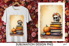Tshirt Sublimation PNG. Vintage Book Stack Sublimation PNG Product Image 1