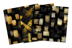 Black and Gold Brush Strokes Seamless Pattern Product Image 4