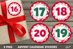Advent Calendar Stickers PNG. Christmas Countdown PNG Product Image 1