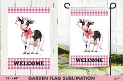 Funny Valentine Cow Garden Flag PNG Product Image 1