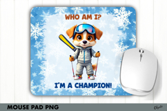 Dog Winter Sport, Cute Dog Champion Mouse Pad PNG Product Image 1