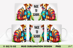 Cute Dog, Back to School Mug Sublimation, 11 OZ, 15 OZ Product Image 1