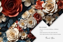 3D Flowers Digital Paper Product Image 4