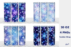 Snowflakes Tumbler Wrap PNG. 20 OZ Tumbler PNG Product Image 1