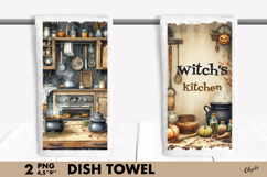 Witch’s Kitchen PNG, Halloween Dish Towel Sublimation PNG Product Image 1