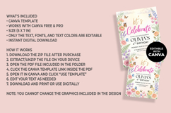 Wildflower Birthday Invitation Template, Editable Canva Temp Product Image 4